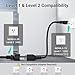 Portable Level 1/2 EV Charger for Tesla 16Amp,240V 25ft Cable Home Electric Car EV Charger, NEMA 6-20P to 5-15P Adapter, NACS Connector Mobile Charing Compatible with All Tesla Models, ETL Listed