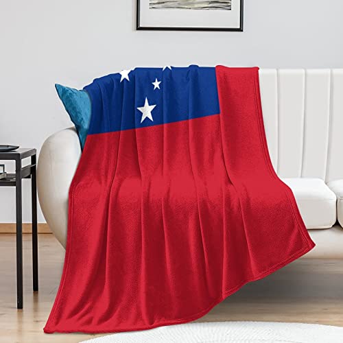 Couverture drapeau des Samoa plaid en microfibre premium toutes saisons - 2