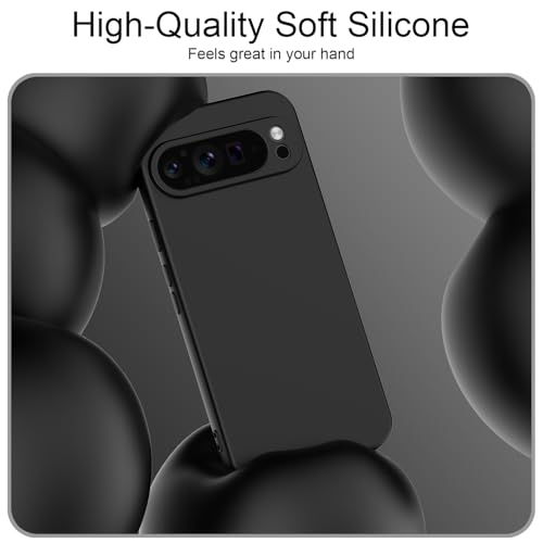 Coque silicone Google Pixel 10 Pro souple fine noire résistante aux impacts
