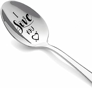 I Love You Gifts Spoon for him her Christmas Birthday Gifts for Boyfriend Girlfriend Anniversary Valentines Day Gift for Daughter Papa Ice Cream Spoons for Husband Wife