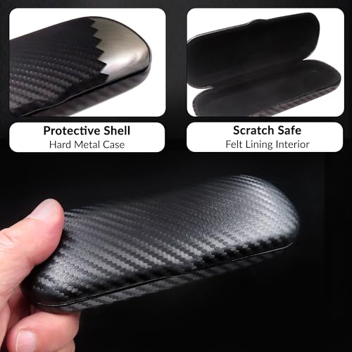 Image of MyEyeglassCase Men Small Glasses case - Eyeglasses Hard Shell Holder Pouch & Cloth-Reading Slim & Narrow Case Heavy Duty