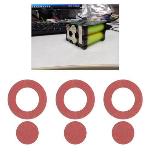 Image of 200pcs 21700 Battery Insulation Gasket Battery Insulation Sheet Lithium Battery Insulating Paper Gasket for Battery Pack Electronic Components Lighting, Red