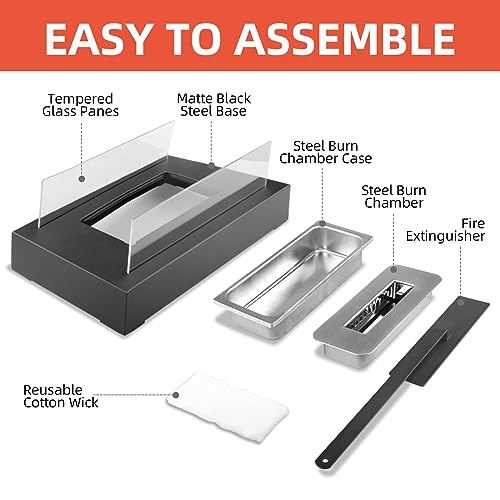 Tabletop Fire Pit, Outdoor Indoor Portable Table Top Firepit Small Table Fireplace Decor for Home Patio Balcony Backyard Dinner Party, Wedding House Warming - Image 6