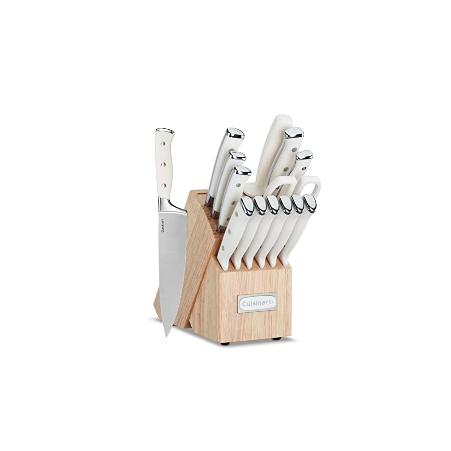 Cuisinart-15-Piece-Knife-Set-with-Block-High-Carbon-Stainless-Steel-Forged-Triple-Rivet-Natural-C77CTR-15P Cuisinart 15-Piece Knife Set with Block. ASIN# b0b8pcz3r8
