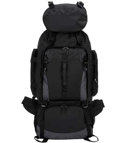REIFOR Mochila Viaje Mochila Montaña Mochila Impermeable De 90L Para Pesca, Mochila De Viaje, Bolsa De Acampada, Montañismo Mochila Trekking(Black)
