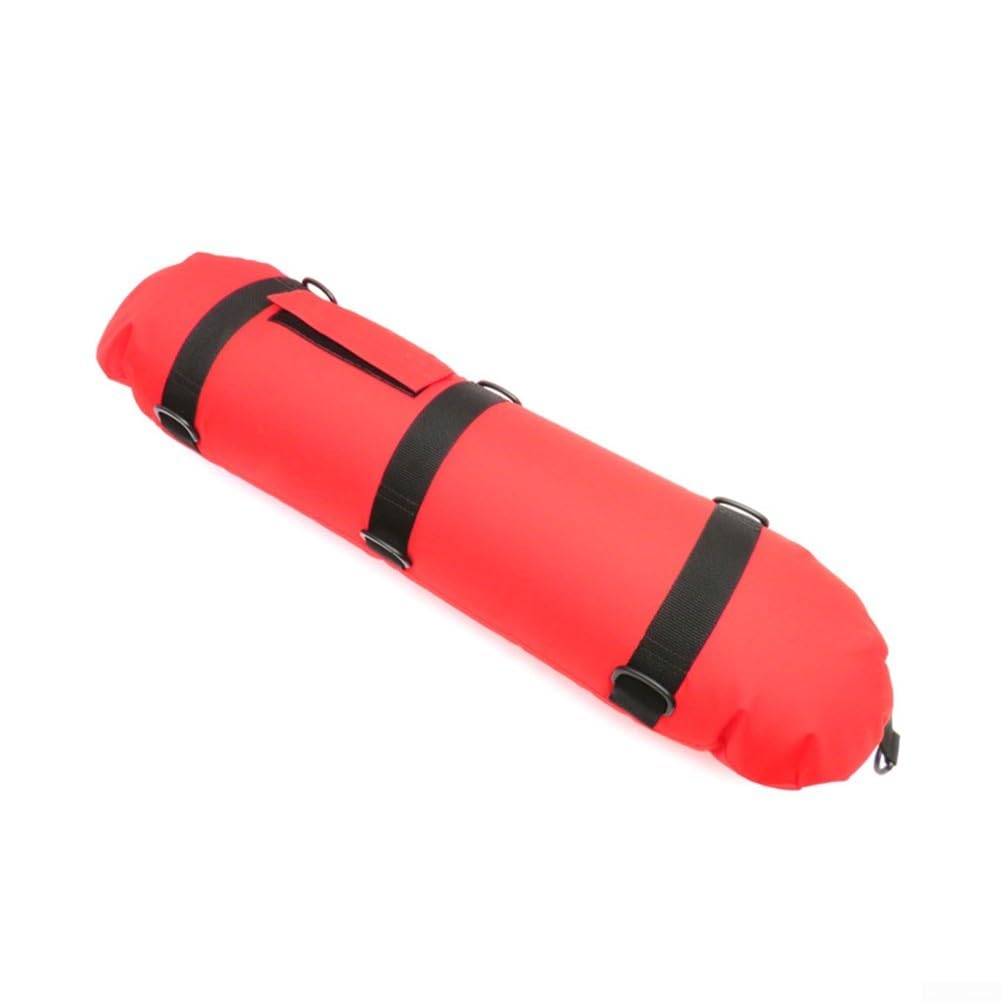 Boya de seguridad subacuática con diseño de bandera e inflado para pesca submarina, esnórquel, buceo, playa, buceo (rojo)