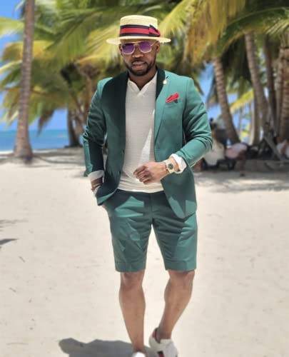 Costume d'été homme veste deux boutons et pantalon court pour fête de mariage