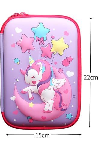 Image of KHODIYAR Enterprise Premium Eva 3D Cover Large Capacity Pencil Case Compartments, School Pouch Stylish Pen Holder (Pink Unicorn)