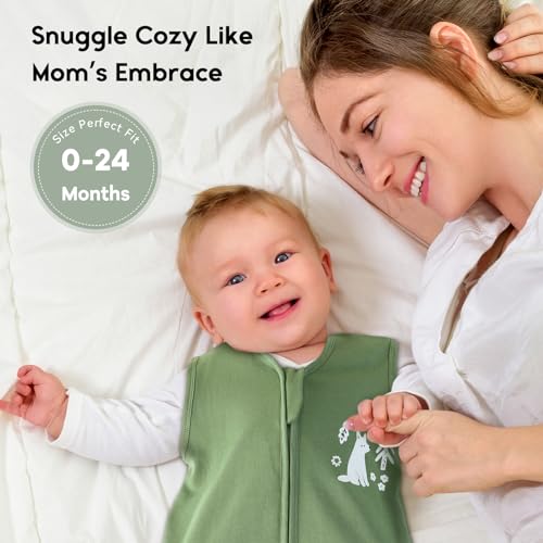 Image of Yoofoss Baby Sleep Sack 18-24 Months TOG 1.0 Baby Wearable Blanket, 2 Pack 100% Organic Cotton Infant Toddler Sleeping Sack 2-Way Zipper Lightweight Sleep Sack
