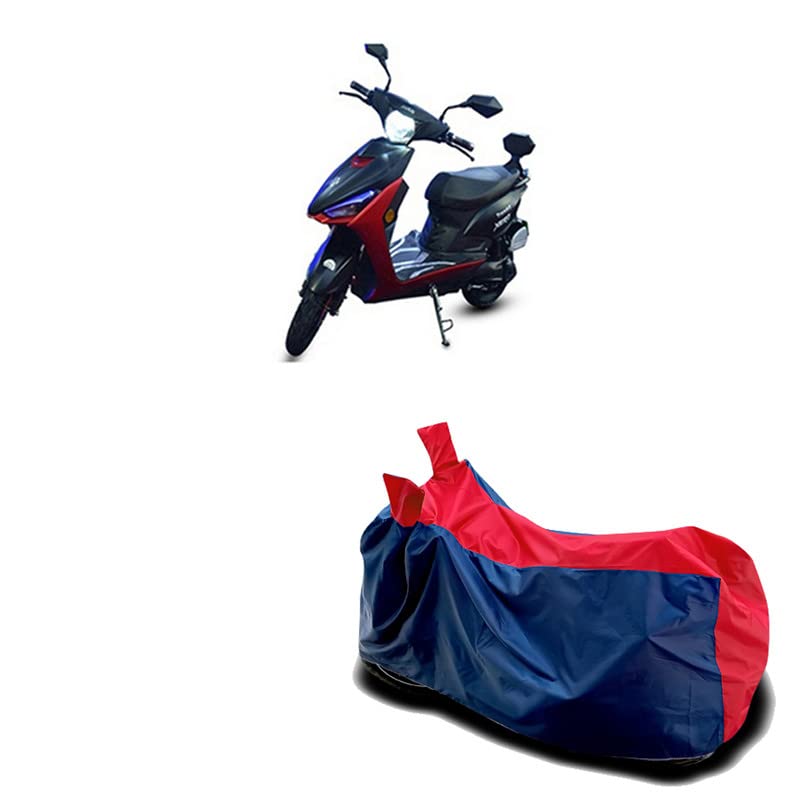 HEDWING- Motorcycle Bike Cover Compatible for Avan Motors Trend E Water Resistance Dustproof UV Protection Indor Outdor Parking with All Varients Full Body (Nevy and Red Color)