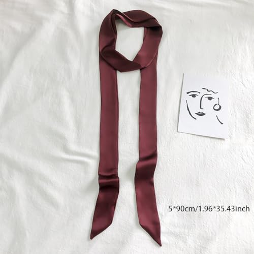 Satin Belt Long Red Neckerchief Skinny Scarf Necktie Satin Ribbon Belt Bag Handle Scarf Choker Neck Handbag Scarf Tie Sash Belt Wedding2