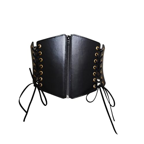 Leather Wide Corset Waist Belt,Buckle Goth Punk Skinny for Ladies Dresses