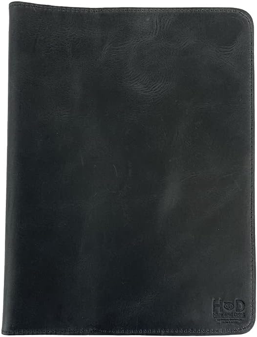 Hide & Drink, Journal Cover Compatible with Moleskine XL (7.5 x 9.75 in) with Strap, Refillable Case, Personal Planner, Full Grain Leather, Handmade Office & Work Essentials, Charcoal Black