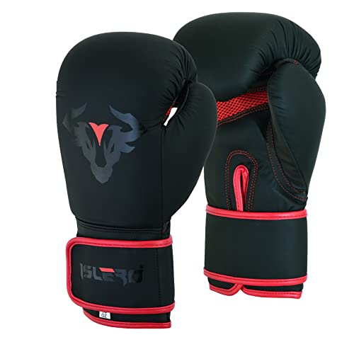 Islero EVO Fitness Matte Black Boxing Gloves Men Punch Bag Women Pink MMA Muay Thai Martial Arts Kick Boxing Sparring Training Fighting Gloves With Hand Wraps (10 OZ - Image 2