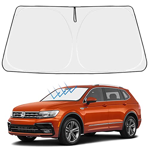 Image of Proadsy 2026 Upgrade Front Windshield Sun Shade Foldable Sunshade Protector Custom Fit 2018-2024 VW Tiguan Crossover SUV Base Premium Limited Touring Accessories