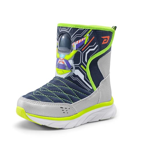 Dream Pairs Boys Girls Toddler Snow Boots Faux Fur Lined Mid Calf Little Kids Winter Shoes Sdsb2308K Size 10 Toddler Navy Neon Green cover
