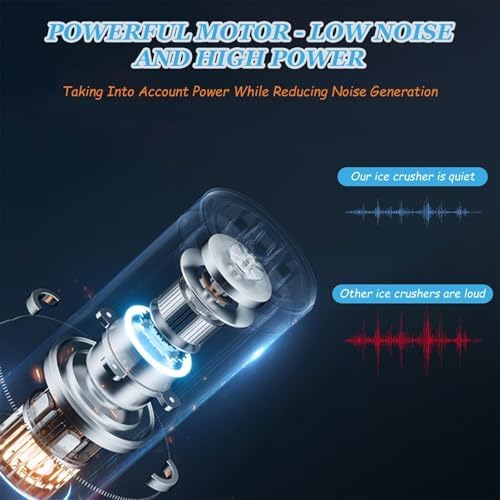 Trituradora de hielo eléctrica con construcción de acero inoxidable y motor de alto rendimiento para conos de nieve, granizados y cócteles