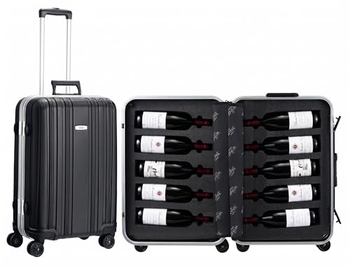 Aluminum 10-Bottle Wine Suitcase