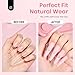 Beetles Gel Nail Tips Kit Etch-X, Coffin XXL, 288Pcs 12 Sizes, with 10mL Nail Glue, Pre-Etched Half Matte Half Cover No C Curve Soft Acrylic False Nail Kit for Home DIY Salon Fall Nail Extension