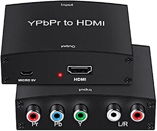 Component to HDMI Converter, YPbPr Component 5RCA RGB + R/L Audio to HDMI Converter, Component YPbPr to HDMI Adapter Supports 1080P Video Audio Converter Adapter for DVD PS2/3 Xbox 360 to HDTV Monitor
