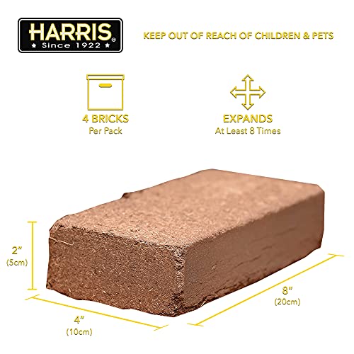 Harris COCO-4 Coir Pith, 4 Bricks Expand To 9 Gallons Of Coconut Coir To Promote Healthy Root Growth thumb #6