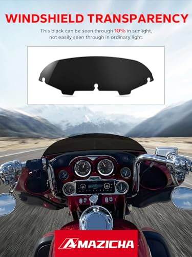 Amazicha 5" Windshield Windscreen Wind Splitter Black 96-13 Fit for Harley Touring Electra Street Glide and Trike 1996-2013