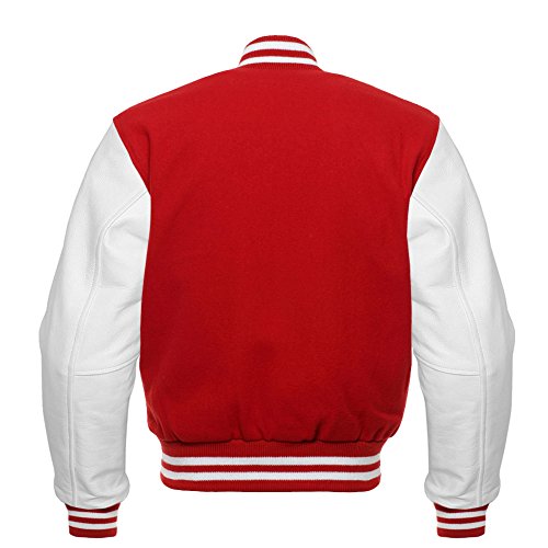 Image of Premium Letterman Baseball School College Bomber Varsity Jacket Purple & Gold Genuine Leather Sleeves