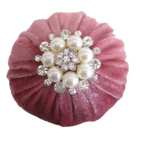 2" Mauve Pink Velvet Emery Sand Filled Abrasive Pin Cushion for Sewing - 3.5 oz Emery Powder - Handmade in USA (2", Mauve Pink)