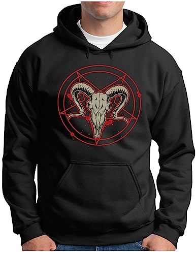 Sweat à capuche athée noir avec pentagramme idéal pour vos concerts de metal