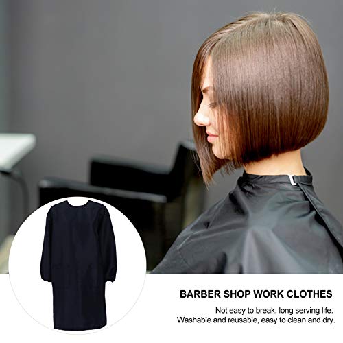 Lurrose Capa de Cabeleireiro Longa para Homem Com Vestido de Barbeiro Pano de Corte para Spa Capa de