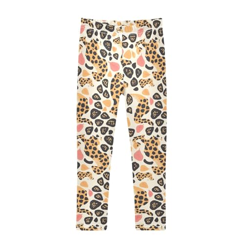 KLL Cheetah Print Toddler Baby Girl Active Leggings Stretch High Waisted Leg Yoga Pants Gym