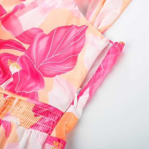 Image of GRACE KARIN 2026 Women's Summer Floral Wedding Guest Dress,Beach Flowy A Line Maxi Off Shoulder Bridesmaid Dresses