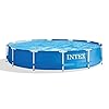 Intex metal frame 12 ft x 30 in round above ground outdoor backyard swimming family pool for kids and adults ages 6 and up blue  urban country home decor