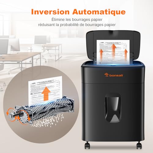 Bonsaii Destructeur de Documents 100 Feuilles Auto-Feed, Micro-Coupe P-4 – vue 4