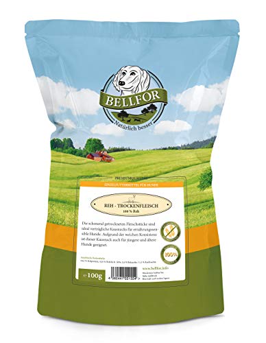 Produktbild von Bellfor Hundesnack Reh Trockenfleisch - 100 g