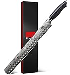 SHAN ZU Brisket Knife in Powder Steel, 12 Inch Carving Knife for Meat Cutting, Turkey and BBQ, Slicing Knives with Ergonomic Pakkawood Handle, Ultra Sharp Meat Knives