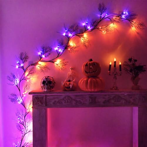 Halloween Decor Lights 8.86FT 72 LED Willow Vine Twig with