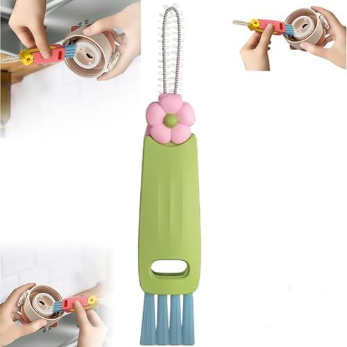 Cepillo de limpieza de tapa 3 en 1, tapa de sellado 2025 y cepillo de limpieza de hendiduras, limpiador de pajillas, limpiador de vasos para