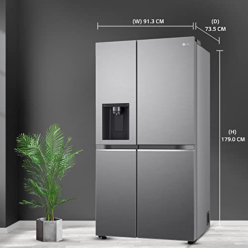 Image of LG 635 L Frost-Free Inverter Wi-Fi Side-By-Side Refrigerator Appliance (2023 Model, GL-L257CPZX, Shiny Steel, Door Cooling+ | with Water & Ice Dispenser)