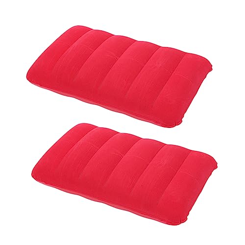 NAMOARLY Multifunctional PVC Flocking Inflatable Pillow 2 Pack Small Travel Pillow for Nap Camping Office Car