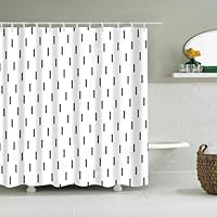 XHBYW 80-180 cm breedte x 180/200 cm druppel zwart witte stip boho polyester douchegordijnen schimmelbestendig waterdicht douchegordijn met haken