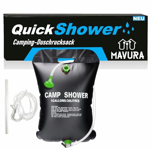 MAVURA QuickShower Camping Shower Solar Garden Travel Festival Outdoor Shower Bag 20 L