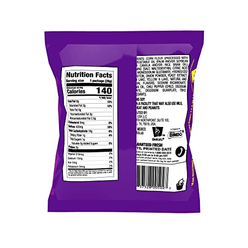 Takis Fuego Rolled Tortilla Chips, Hot Chili Pepper and Lime Artificially Flavored, 46 Individual Bags, 1 Ounce Each, Net Weight of 2 Pounds 14 Ounces