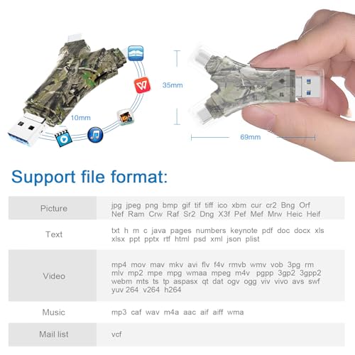 Image of SD Card Reader for iPhone /ipad /Android /Mac /Computer /Camera,4 in1 Micro SD Card Reader Trail Camera Viewer, Portable Memory Card Reader SD Card Adapter for SD and TF Cards