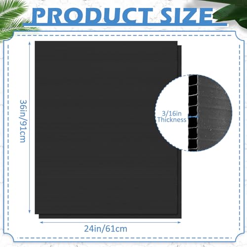 Image of Patelai 4 Pcs 24 x 36 Inches Corrugated Plastic Sheet Corrugated Poster Board 4mm Thick Waterproof Blank Board Sheets Plastic Yard Sign for Garage and Estate Sale, Indoor and Outdoor Use(Black)