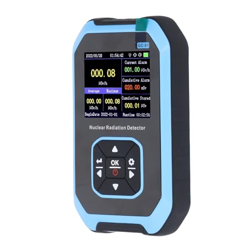 Geiger Counter Nuclear Radiation Detector, Portable Radiation Dosimeter, Beta Gamma X Ray Detection Meter, 3 Alarm Types, Nuclear Radiation Detector Device with LCD Display