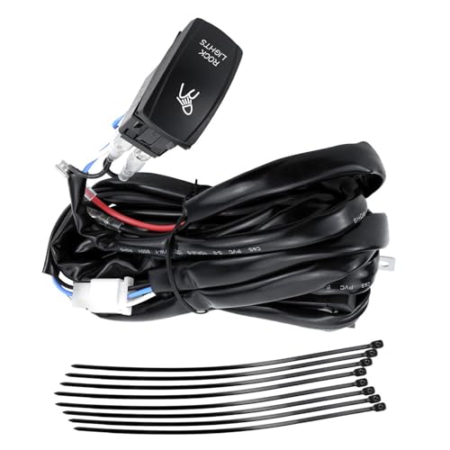 TEMOOUES 12v 24V 160W Fiffire De Câblage À Fouet Éclairé pour UTV ATV LED Travail LUMING LUMINATIVE Visibilité Améliorée Installation Facile