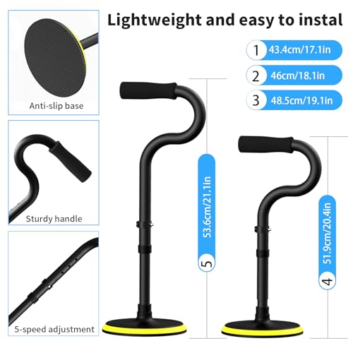 Standing Assist Devices Mobility Aids to Help Get up from Floor Standing Aids & Supports for Seniors,Standing Mobility Aid Tool for Elderly Rising Indoors Garden Housework Bedroom Bathroom Matte Black - Image 6