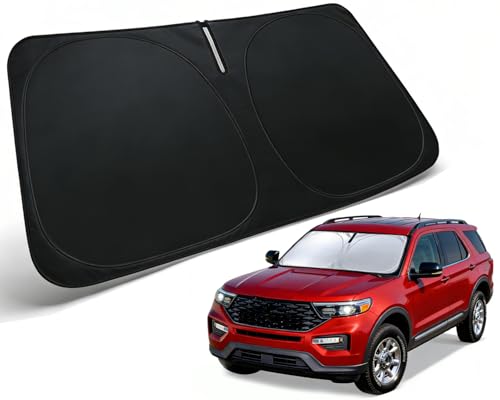 PAIMOHO Windshield Sun Shade for Ford Explorer 2020-2026 Accessories Car Front Window Sun Visor & Heat Shield | 240T Sunshade Protection Blocks UV Rays