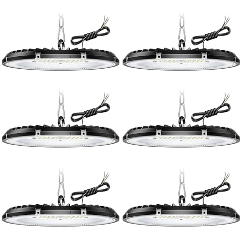 6 pack 100W UFO LED lámpara de taller, de alta luz de la bahía 15000LM, 6000K